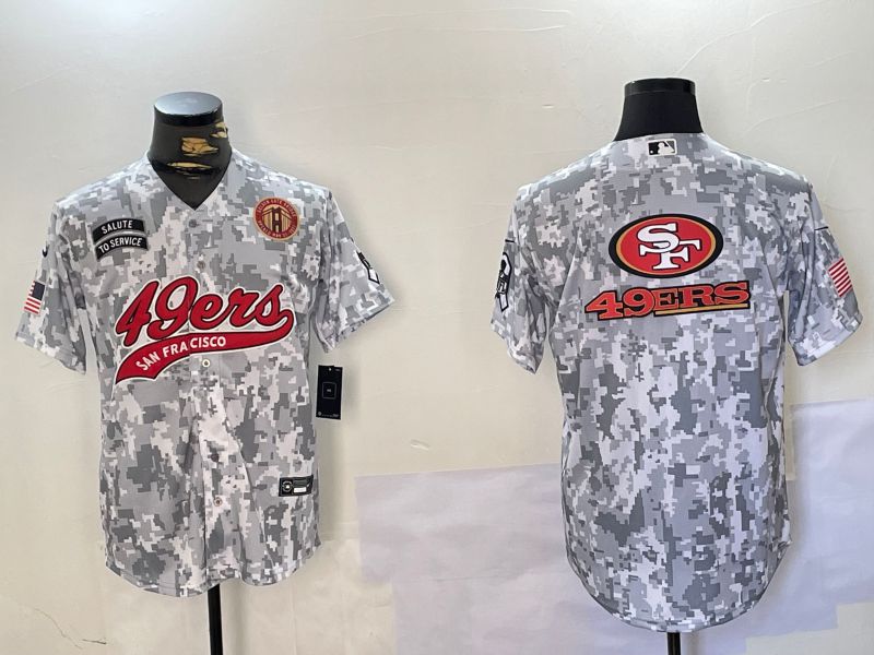 Men San Francisco 49ers Blank Nike Arctic Camo 2024 Salute to Service Limited NFL Jersey style 11->san francisco 49ers->NFL Jersey